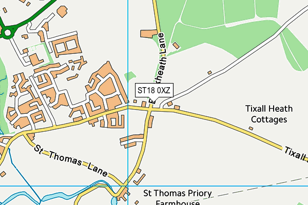 ST18 0XZ map - OS VectorMap District (Ordnance Survey)