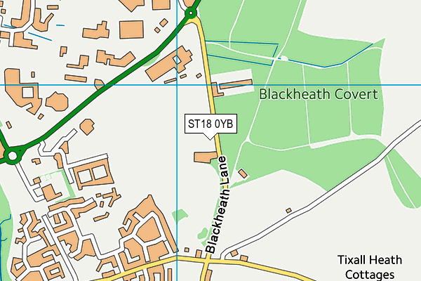 ST18 0YB map - OS VectorMap District (Ordnance Survey)