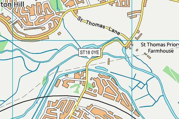 ST18 0YE map - OS VectorMap District (Ordnance Survey)