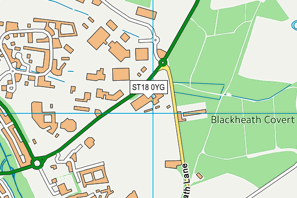 The Weston Road Academy map (ST18 0YG) - OS VectorMap District (Ordnance Survey)