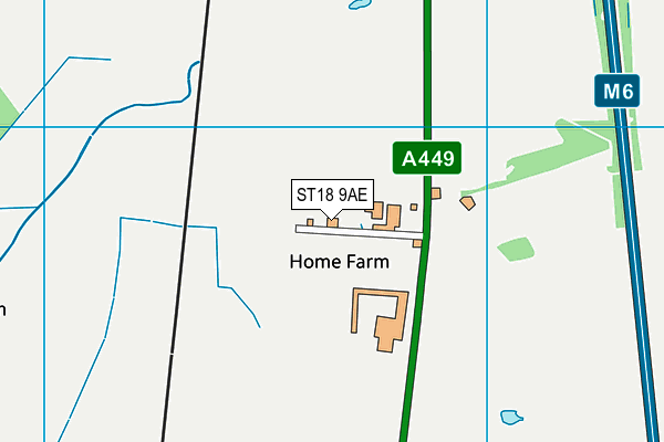 ST18 9AE map - OS VectorMap District (Ordnance Survey)