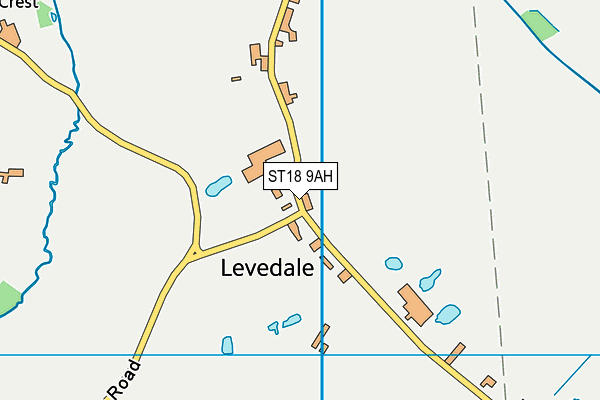 ST18 9AH map - OS VectorMap District (Ordnance Survey)