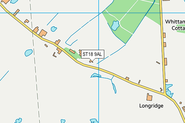 ST18 9AL map - OS VectorMap District (Ordnance Survey)