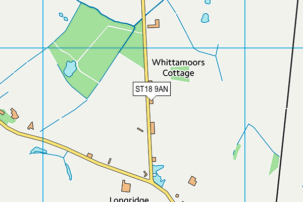 ST18 9AN map - OS VectorMap District (Ordnance Survey)