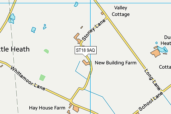 ST18 9AQ map - OS VectorMap District (Ordnance Survey)