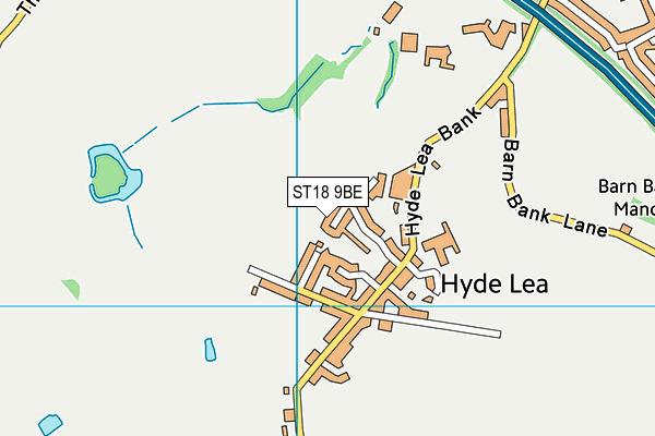 ST18 9BE map - OS VectorMap District (Ordnance Survey)