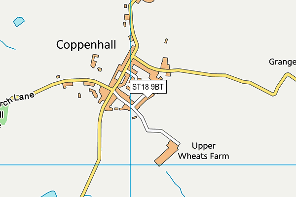 ST18 9BT map - OS VectorMap District (Ordnance Survey)