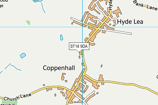 ST18 9DA map - OS VectorMap District (Ordnance Survey)