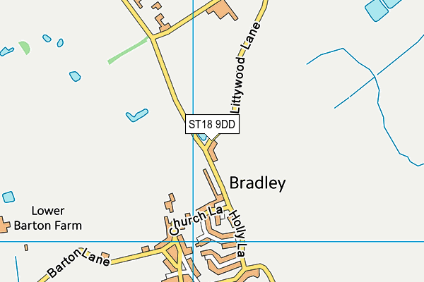 ST18 9DD map - OS VectorMap District (Ordnance Survey)