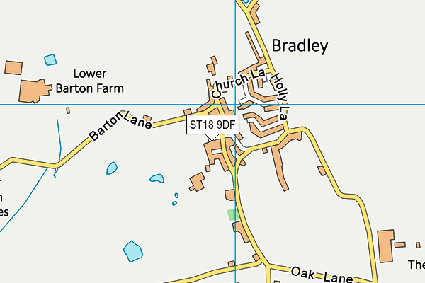 ST18 9DF map - OS VectorMap District (Ordnance Survey)