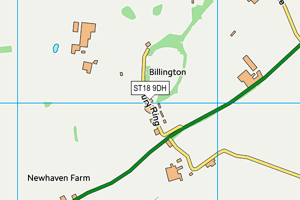 ST18 9DH map - OS VectorMap District (Ordnance Survey)