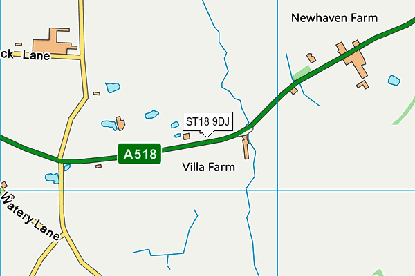 ST18 9DJ map - OS VectorMap District (Ordnance Survey)