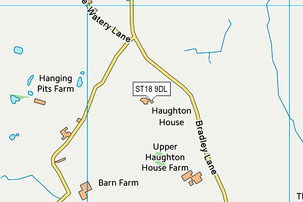 ST18 9DL map - OS VectorMap District (Ordnance Survey)