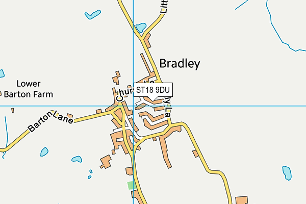 ST18 9DU map - OS VectorMap District (Ordnance Survey)