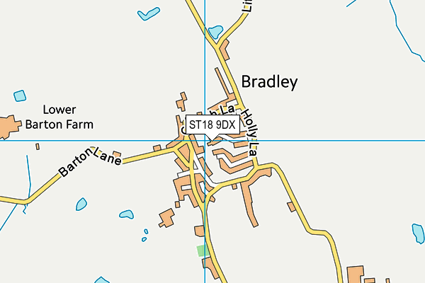 ST18 9DX map - OS VectorMap District (Ordnance Survey)