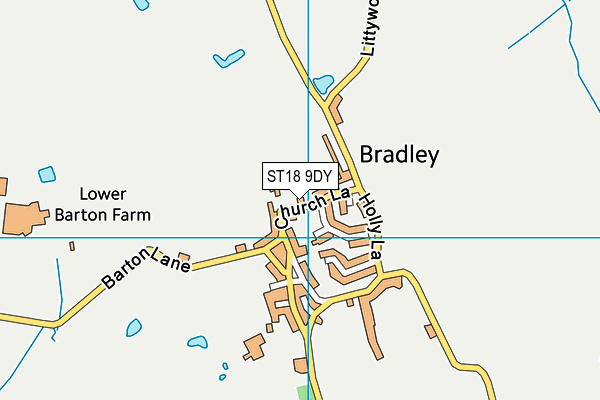 ST18 9DY map - OS VectorMap District (Ordnance Survey)