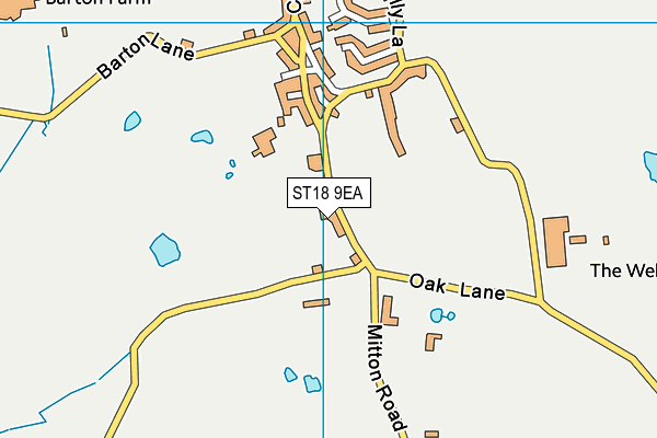 ST18 9EA map - OS VectorMap District (Ordnance Survey)