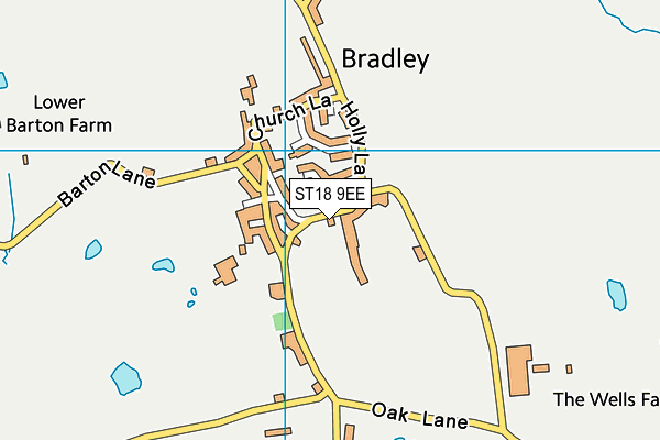 ST18 9EE map - OS VectorMap District (Ordnance Survey)