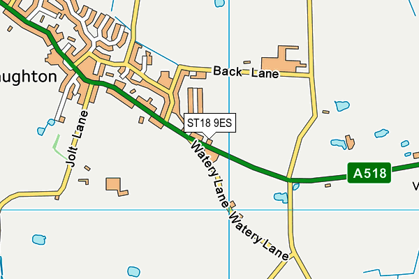 ST18 9ES map - OS VectorMap District (Ordnance Survey)