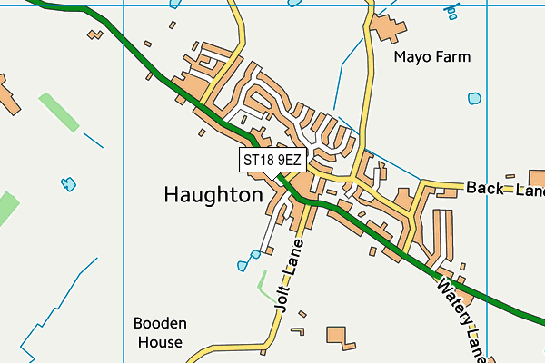 ST18 9EZ map - OS VectorMap District (Ordnance Survey)