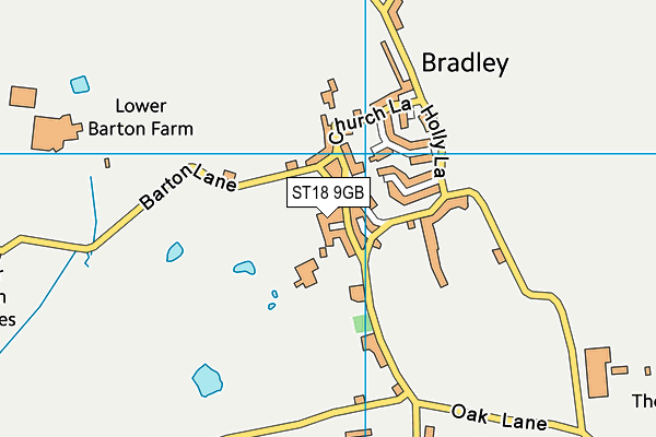 ST18 9GB map - OS VectorMap District (Ordnance Survey)