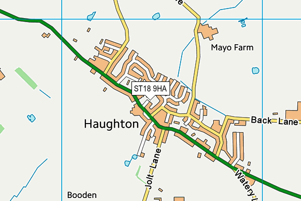 ST18 9HA map - OS VectorMap District (Ordnance Survey)