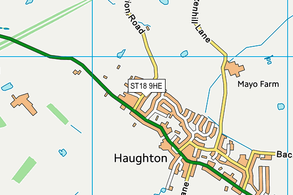 ST18 9HE map - OS VectorMap District (Ordnance Survey)