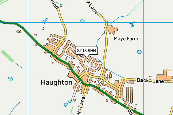 ST18 9HN map - OS VectorMap District (Ordnance Survey)