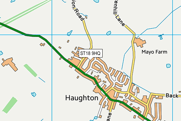 ST18 9HQ map - OS VectorMap District (Ordnance Survey)