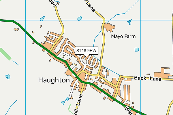 ST18 9HW map - OS VectorMap District (Ordnance Survey)