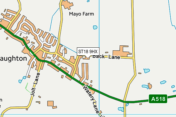 ST18 9HX map - OS VectorMap District (Ordnance Survey)