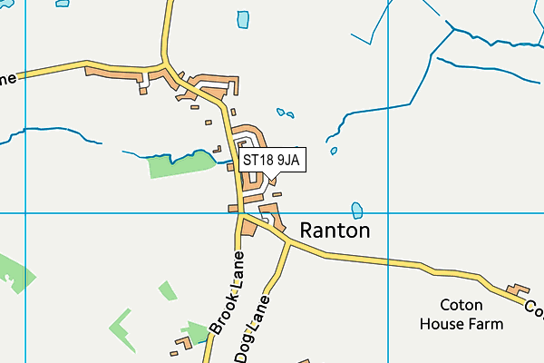 ST18 9JA map - OS VectorMap District (Ordnance Survey)