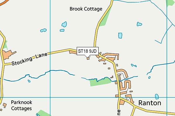 ST18 9JD map - OS VectorMap District (Ordnance Survey)