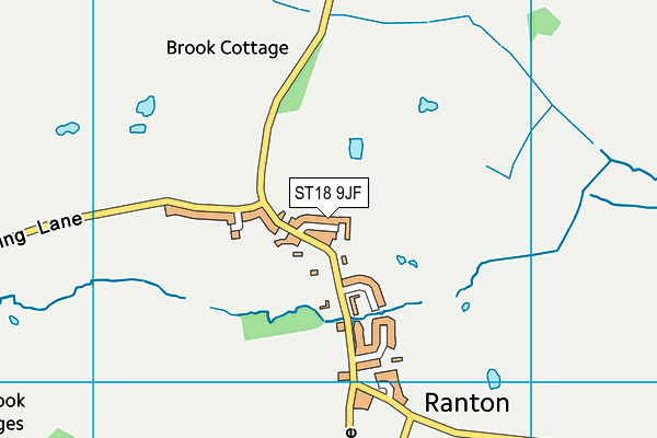 ST18 9JF map - OS VectorMap District (Ordnance Survey)