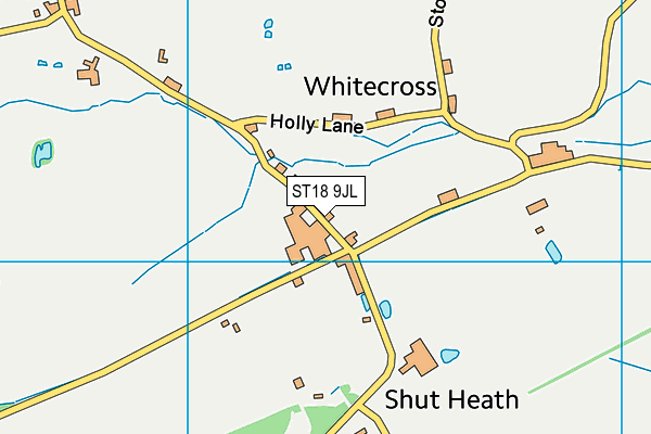 ST18 9JL map - OS VectorMap District (Ordnance Survey)