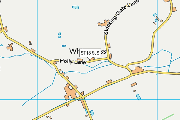 ST18 9JS map - OS VectorMap District (Ordnance Survey)