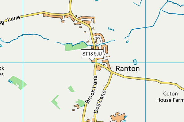 ST18 9JU map - OS VectorMap District (Ordnance Survey)