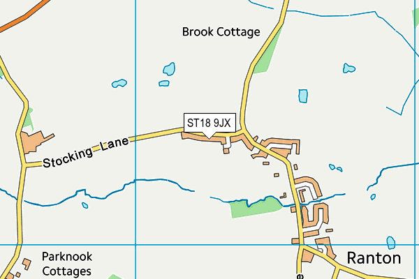 ST18 9JX map - OS VectorMap District (Ordnance Survey)