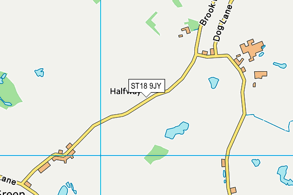 ST18 9JY map - OS VectorMap District (Ordnance Survey)
