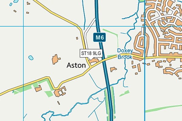 ST18 9LG map - OS VectorMap District (Ordnance Survey)
