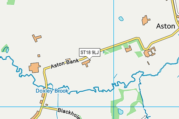 ST18 9LJ map - OS VectorMap District (Ordnance Survey)