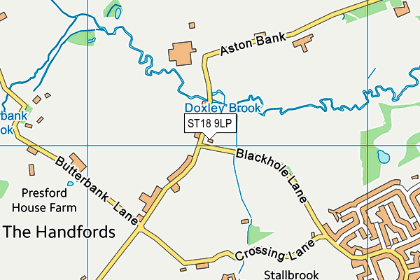 ST18 9LP map - OS VectorMap District (Ordnance Survey)