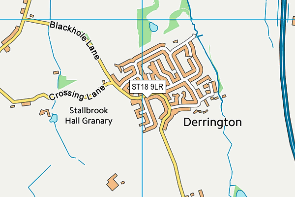 ST18 9LR map - OS VectorMap District (Ordnance Survey)