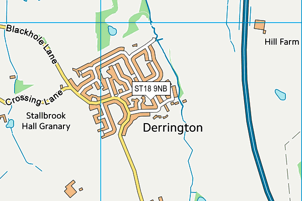 ST18 9NB map - OS VectorMap District (Ordnance Survey)