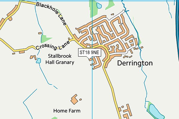 ST18 9NE map - OS VectorMap District (Ordnance Survey)