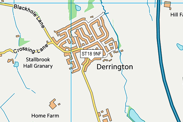 ST18 9NF map - OS VectorMap District (Ordnance Survey)