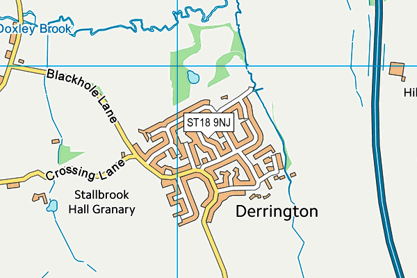 ST18 9NJ map - OS VectorMap District (Ordnance Survey)