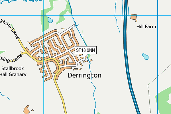 ST18 9NN map - OS VectorMap District (Ordnance Survey)