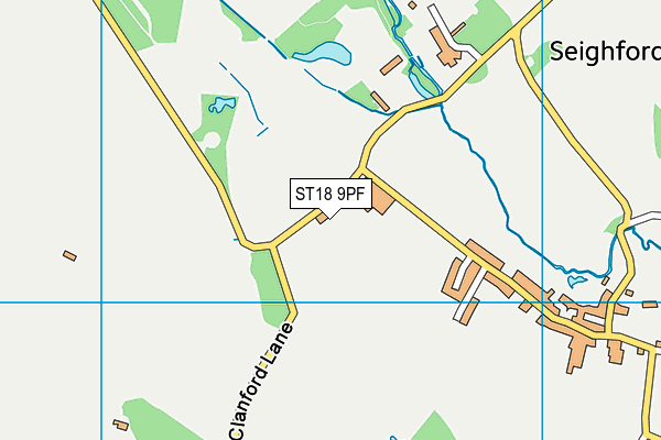 ST18 9PF map - OS VectorMap District (Ordnance Survey)
