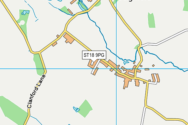 ST18 9PG map - OS VectorMap District (Ordnance Survey)